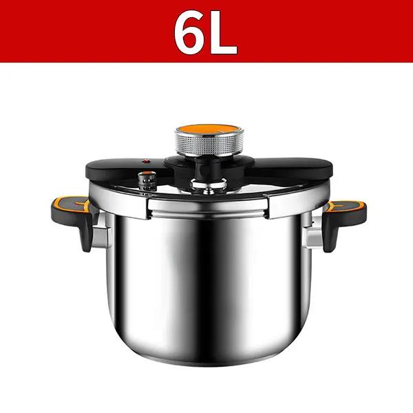 4L/6L Pressure Cooker Stainless Steel Explosion-proof Pressure Pot Cooking Pressure Cooker Easy Use Induction Kitchen Cookware
