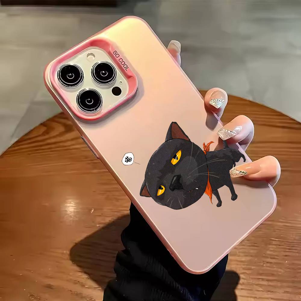 

Милый кот Пара C Рисунки Чехол для телефона Для iPhone 17 16 15 14 13 12 11 Pro Max Plus Серебряный Конфетный Матовый Чехол iPhone15