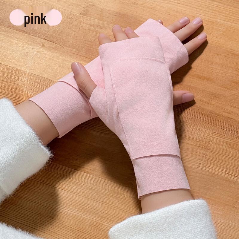 Women's Plush-Lined Half-Finger Pocket Gloves