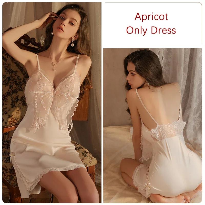 

Damespyjama Set Vlinderbeha Kanten Nachtjapon Hoge Split Sexy Ondergoed Damespyjama Dames XL