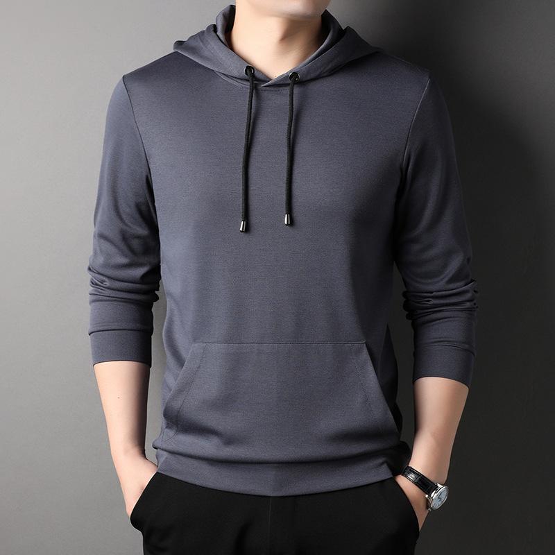 Autumn New Men's Long-sleeved Hoodie Casual Fashion Base Top Men's Breathable Coat