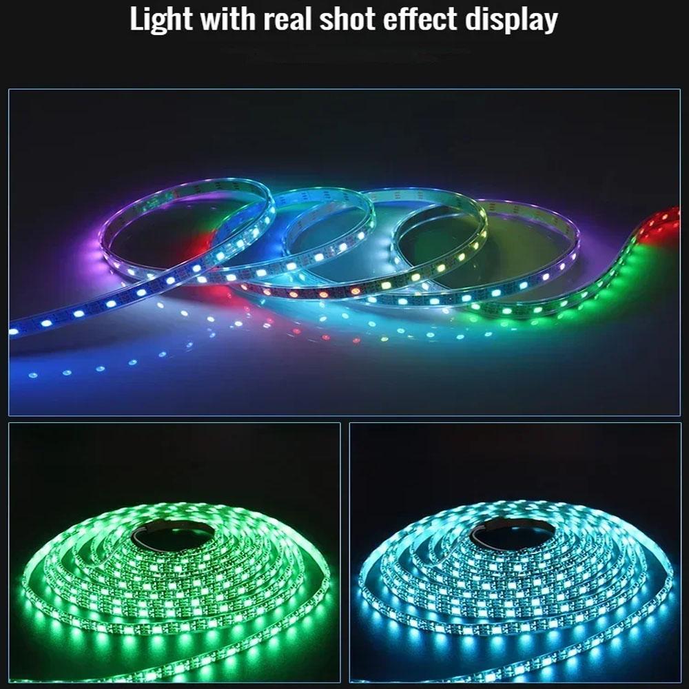 WS2811 LED szalagfény DC12V 24V 30/60 LED/m Címzett Intelligens Intelligens 5050RGB WS2811 Pixelek LED Fény IP30/65/67 Fekete/Fehér PCB