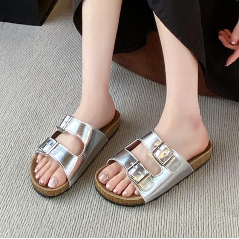 Mode Korea Sommar Retro Chunky Platåsandaler Justerbar Spännerem Bekväma Strandtofflor Mångsidiga Utomhus Casual Flipflops