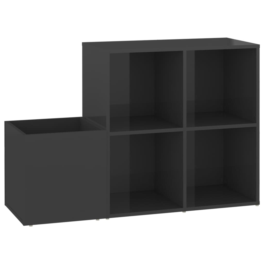 Vidaxl Shoe Cabinet, Grey With Gloss, 105X35.5X70 Cm