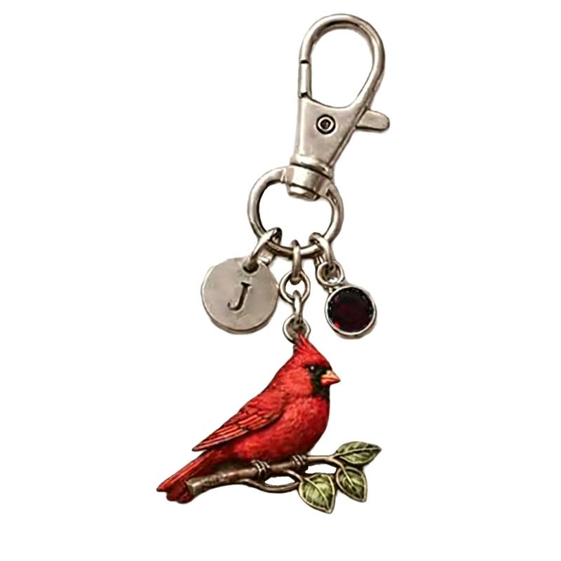 

Beautiful Tiny Red Bird Keychain Exquisite Animal Themed Gift Key Holder For Any Occasion Or Celebration
