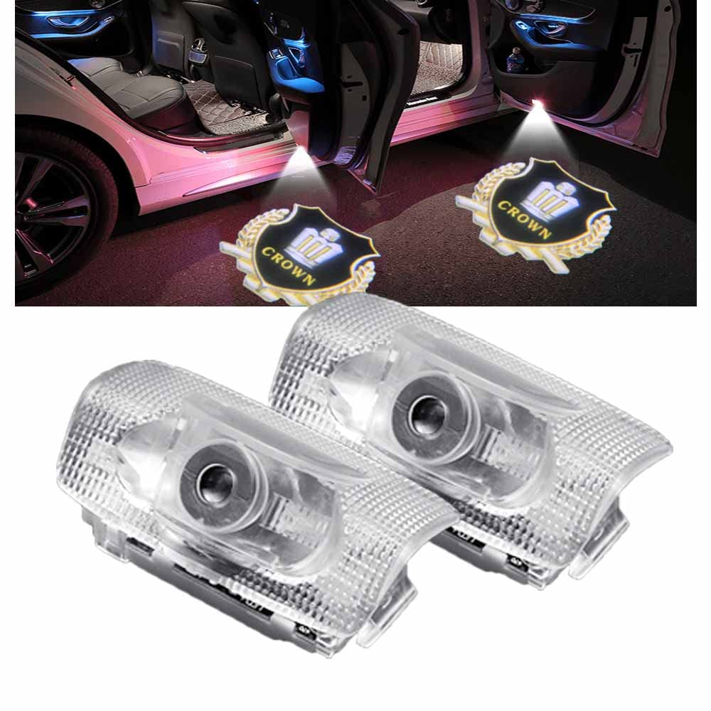 Ltsplay Crown 210 200 Dedicated Door Welcome Lights with HD Logo Projection and Adjustable Set of Car Courtesy Lamps for 17 Series and 18 Series