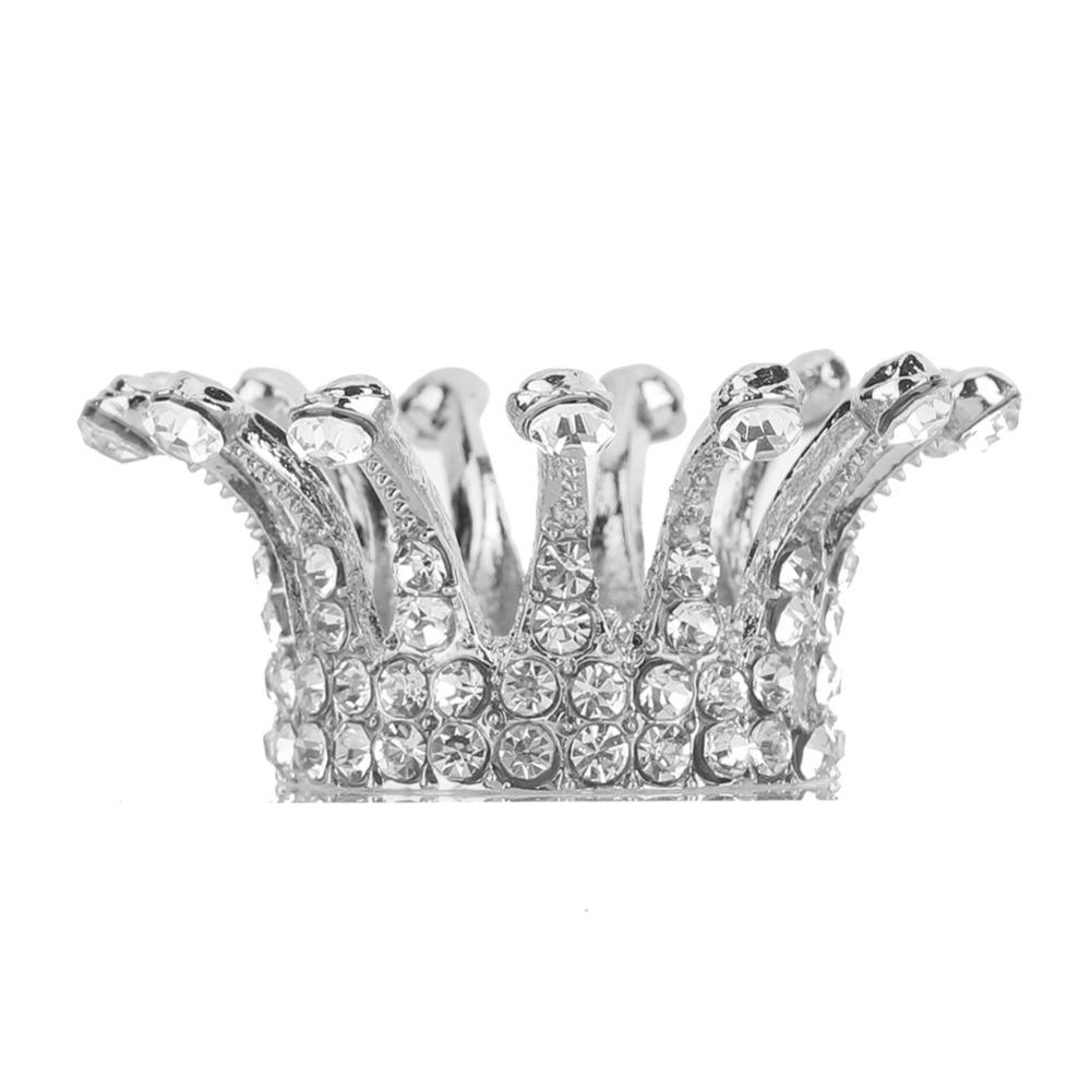 Faux Pearl Decoration Crown Design Nail Art Brush Holder Nail Carving серебряный