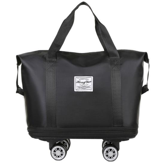 Expandable Duffle Bag Rolling Weekender Tote with Wet Pocket Overnight Duffel with Removable Casters for Travel Fitness Business Trips