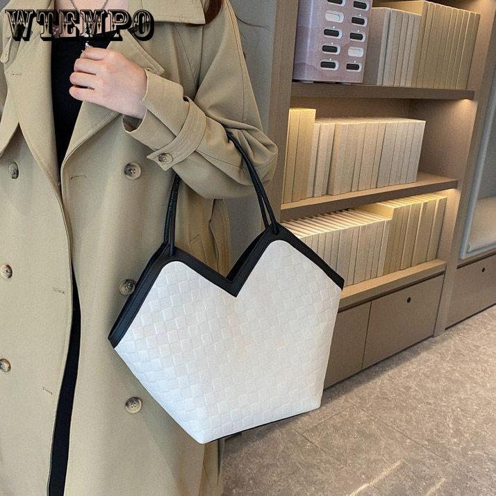 Elegant Texture Retro Handbag Color-blocking Large-capacity Tote Bag Women's Versatile One-shoulder Underarm Bag