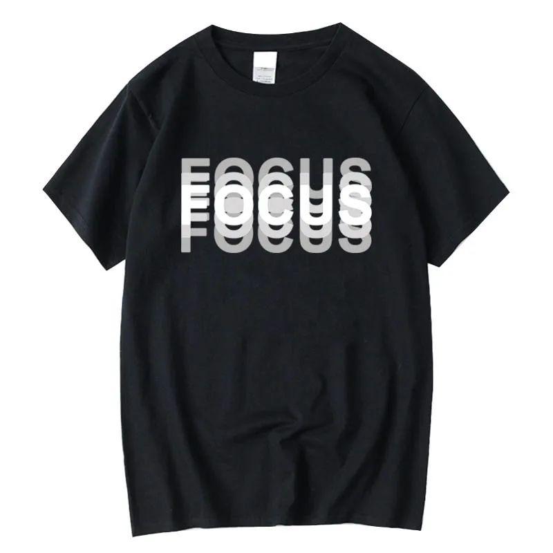 

Funny Focus Print Round Neck Short Sleeved Casual Sports Oversized Tshirt Cotton Loose Tees Spring Summer Streetwear Unisex M