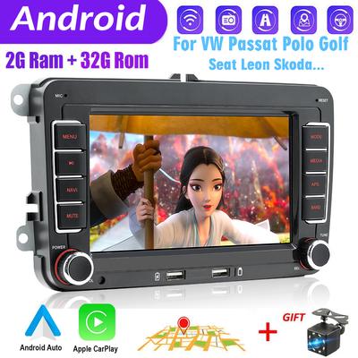 7 hüvelykes 2D-es Android Carplay GPS autós multimédia lejátszó Volkswagen Golf Polo Tiguan Passat b7 b6/SEAT Leon/Skoda Octavia 2+32GB-hoz