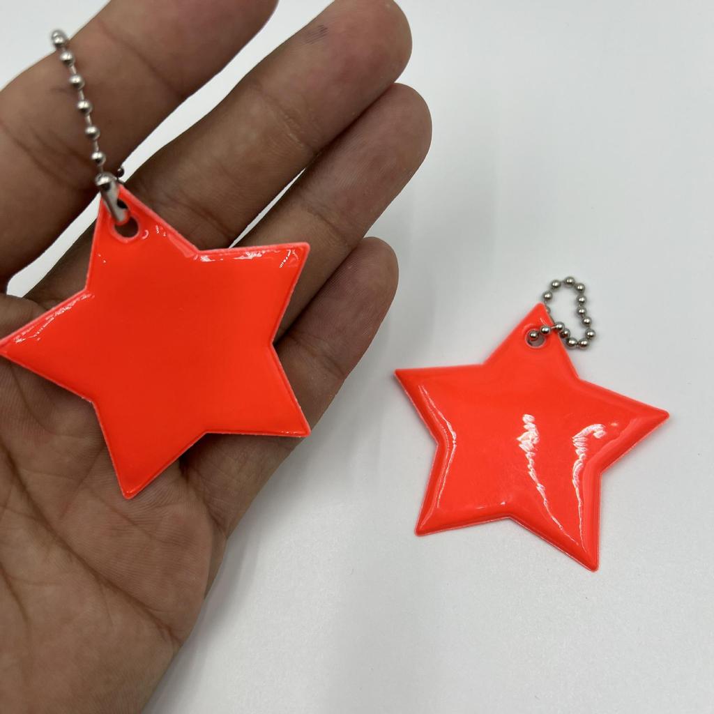 13-Color Reflective Star Pendant: Customizable Logo Keychain & Backpack Ornament
