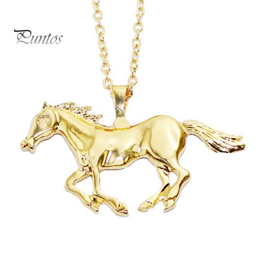 Women's Luxury Running Horse Pendant Long Sweater Chain Necklace Fashion Jewelry