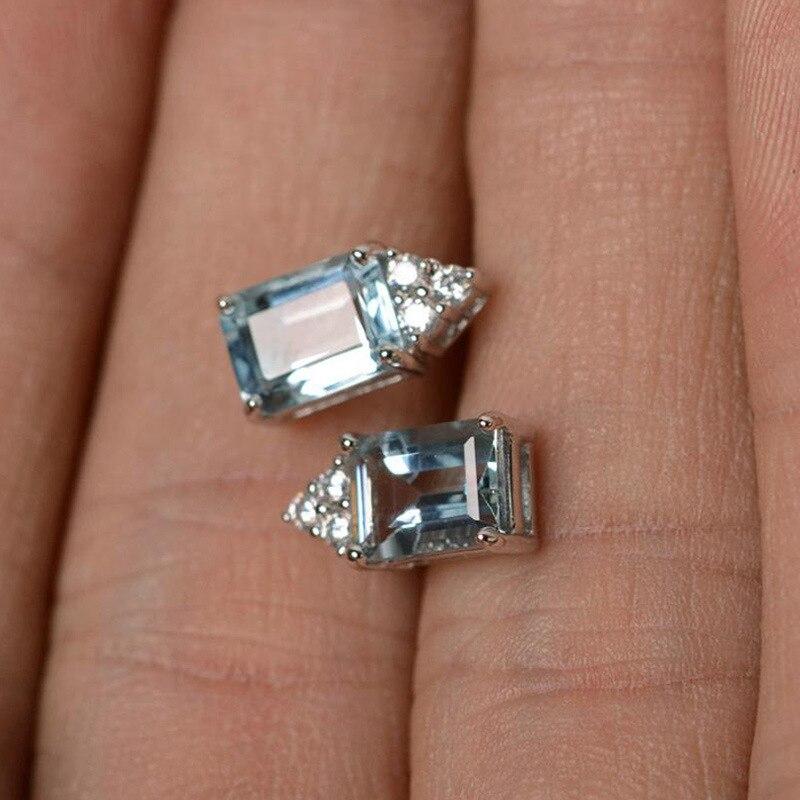 

Pinkdudu модные синие геометрические серьги-гвоздики изысканные простые квадратные повседневные серьги со стразами для женщин ювелирные изделия подарки PD1146 синий