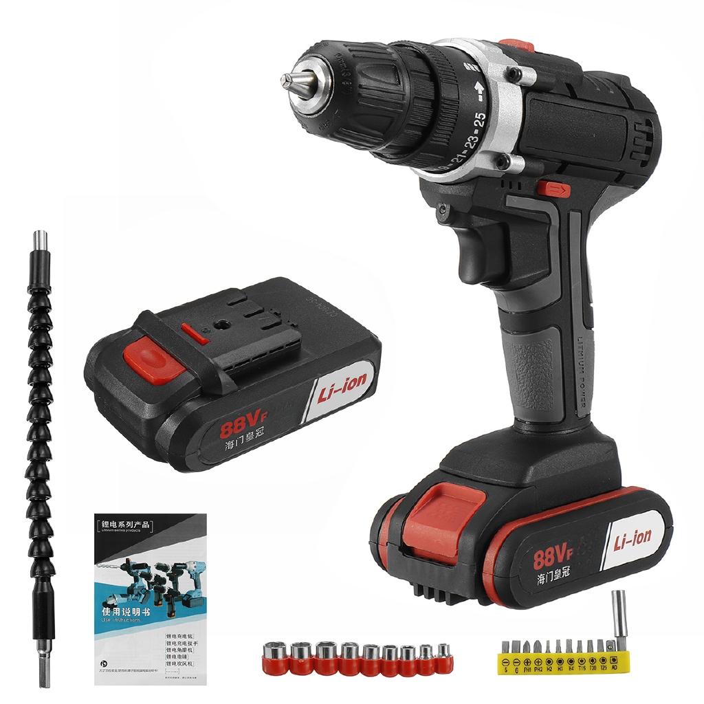220V AC Cordless Drill 1 Batery Rechargeable 25 88VF +1 Torque With Screwdriver Bit