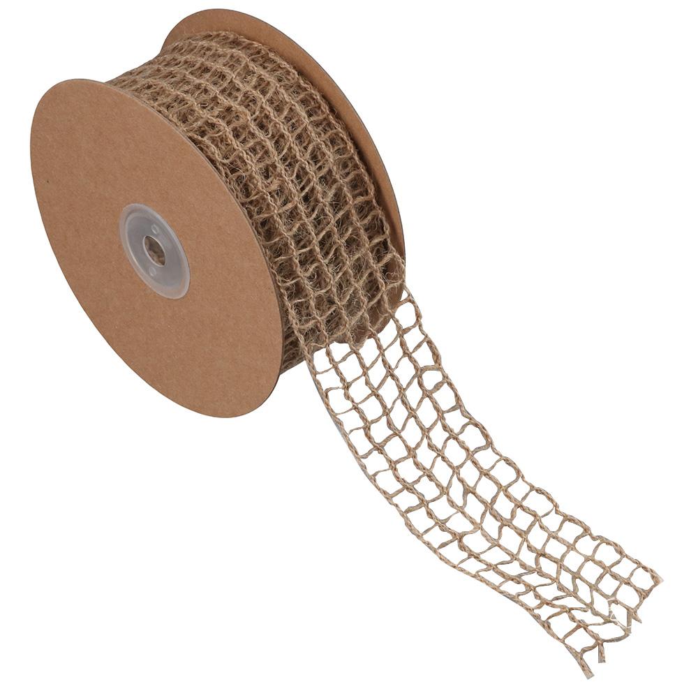 1 Rolls 10 Yards Mesh Burlap Jute Burlap Net Ribbon Open Weave Wrapping Bow  Home Decor