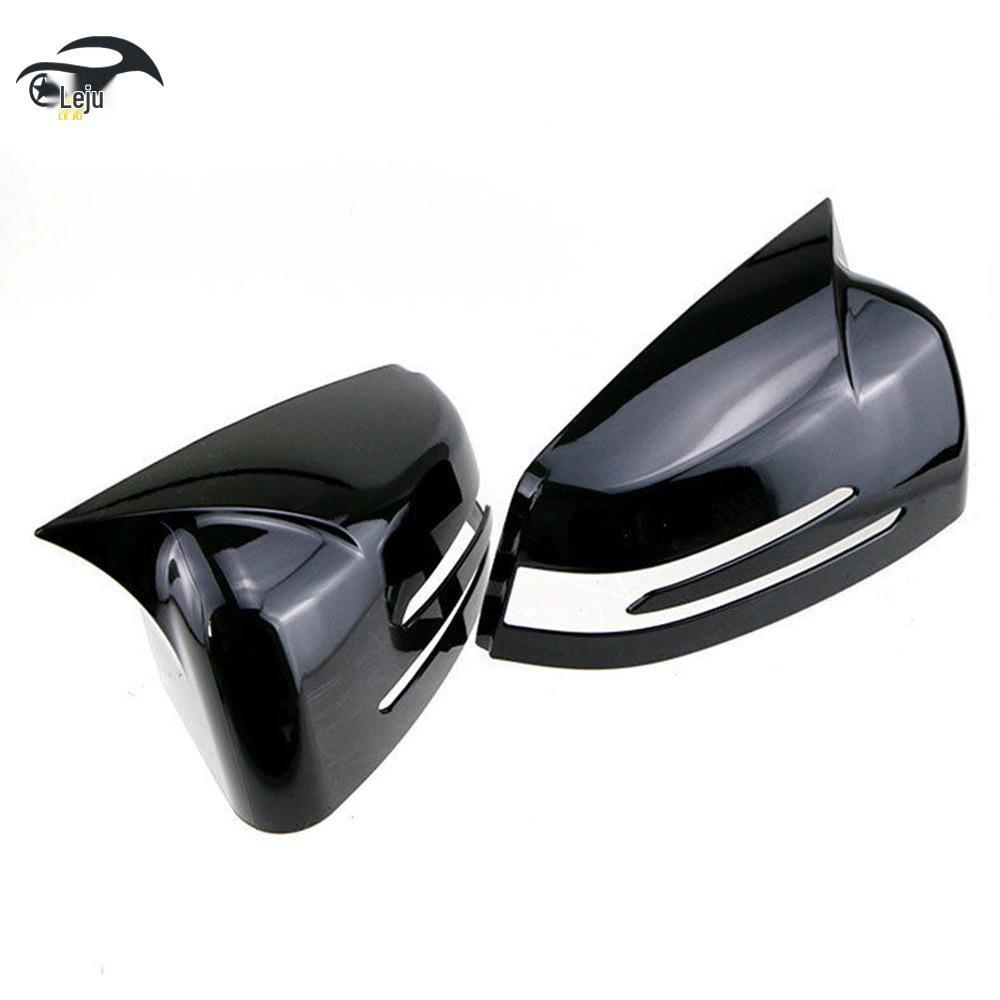 Glänzend schwarze Stierhorn-Rückspiegelabdeckung für 2007-2014 Mercedes C-Klasse W204/W176/W212.