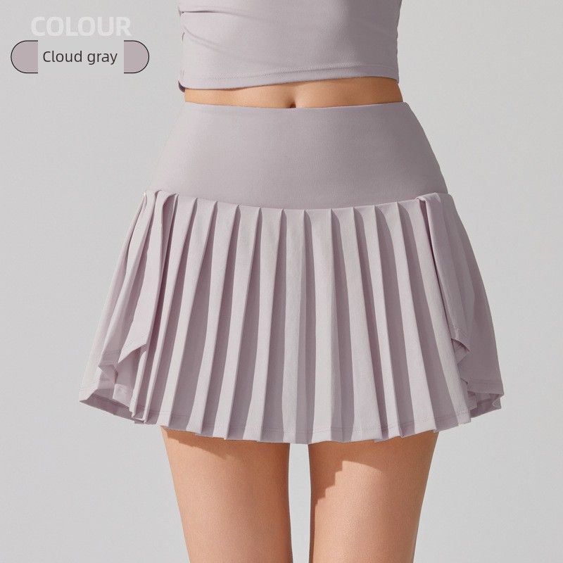 Export Pleated Sports Skirt High Waist Lining Pocket Fashion Tape Badminton Skirt Build Yoga Running Tennis Skirt