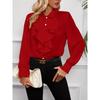 Blouse d'automne pour femme, style designer, à volants et superposée