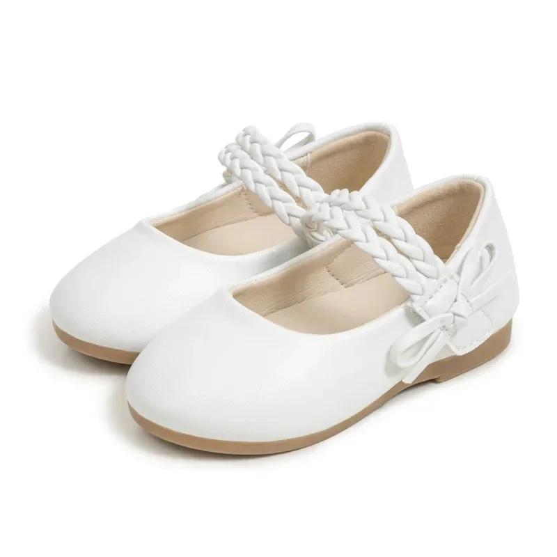 

Children Girls White Dress Shoes PU Leather Princess Wedding Party School Shoes Children Flat Low Heel Flats for Little Big Kids 21(insole13.9cm) белый