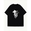 White Crew Neck T Shirt With Wolf Print For Casual Wear
