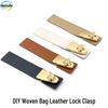 DIY Handmade Woven Bag with Leather Buckle and PU Leather Connectors