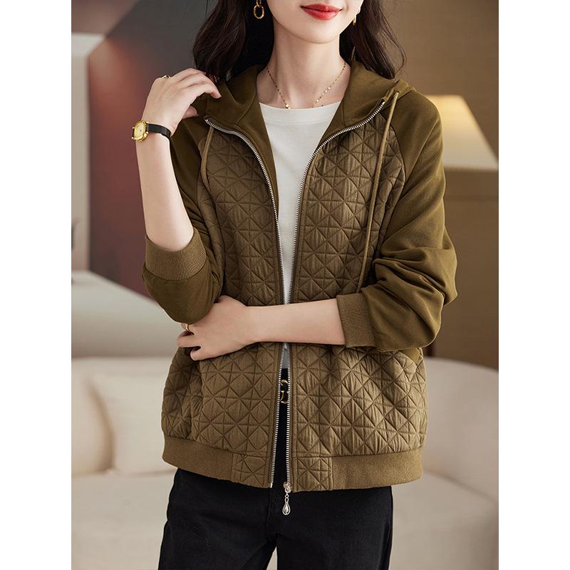 Women's Spring/Autumn Hooded Jacket 2025: Trendy, Versatile, Loose-Fit Short Top for Middle-Aged Women