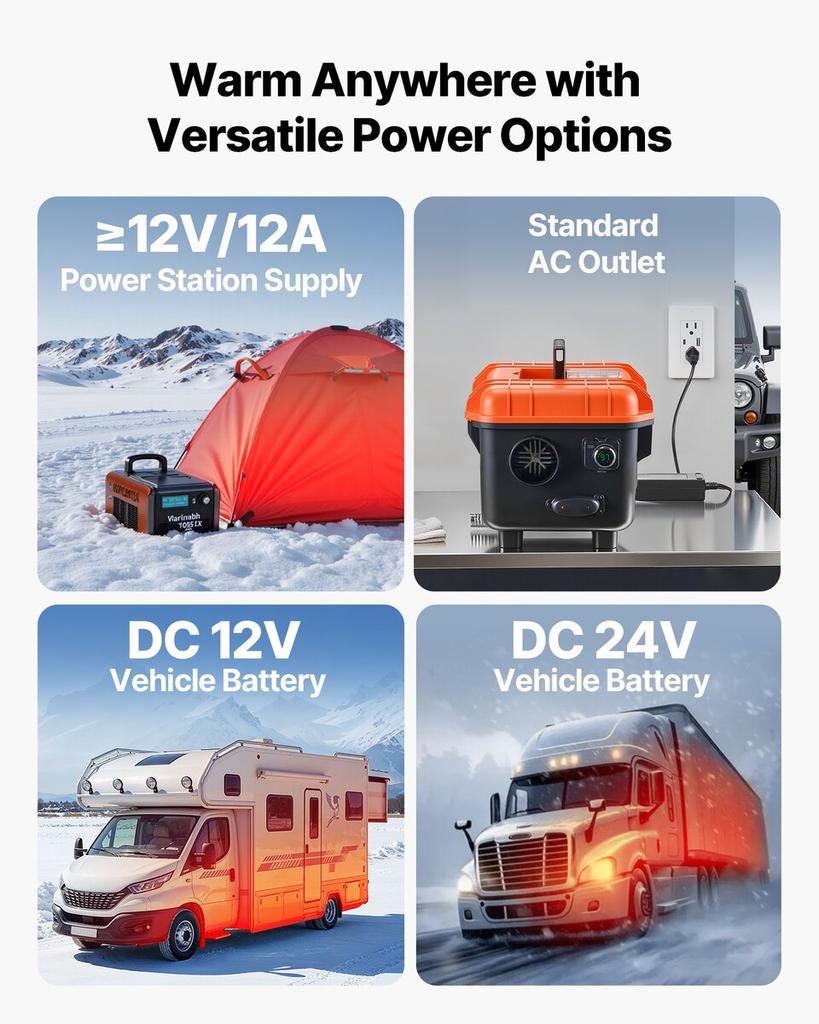 Diesel Heater, 8KW, DC 12V/24V, All in One Portable Diesel Air Heater with Remote Control and LCD Screen, Fast Heating Low Noise, 4 L Fuel Tank for