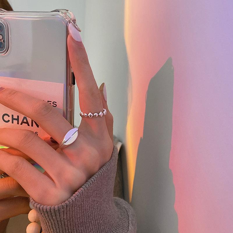 Trendy Inspired Korean Adjustable Ring In Pure Silver For Fashionforward Women