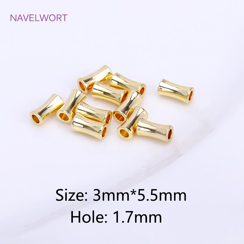 18K Gold Plated Röhrenperlen Abstandshalter Perlen, Zubehör Für Schmuck, Messing Streifenperlen DIY Armband Halskette Herstellung Zubehör Großhandel