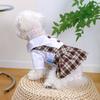 Pet Dog Shirtdress Tartan Dresses for Cat Elegant Dogs Dresses Puppy Clothes Cats Costume Four Season Party Clothing