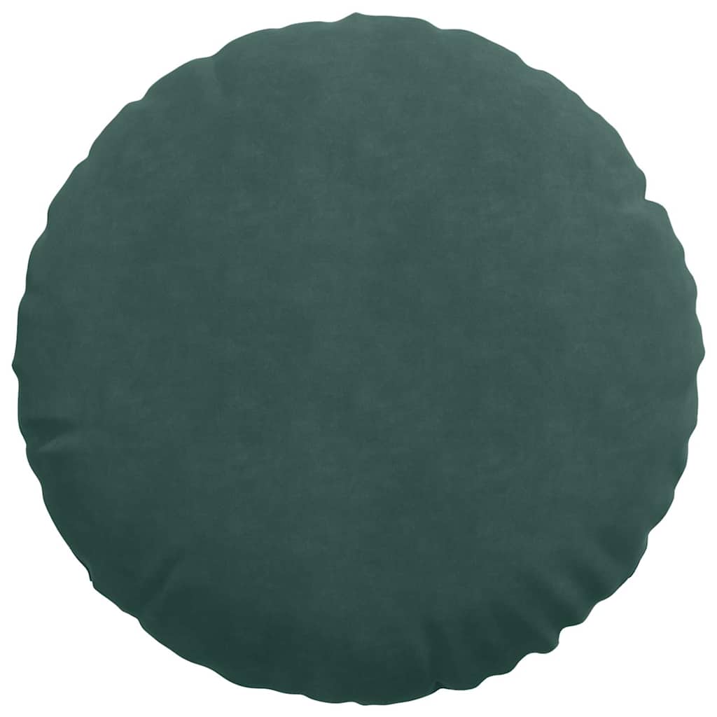 Seat Cushion 2 Pcs Dark Green Ø50 X 19 Cm Velvet