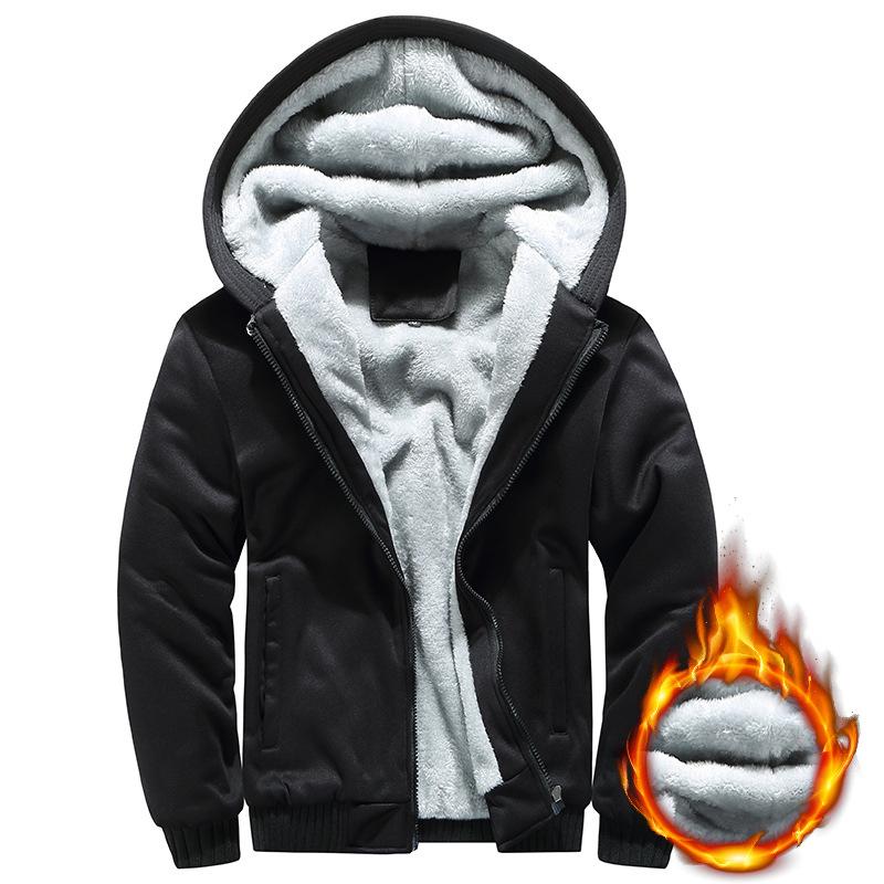 Autumn Winter Jacket Velvet Thickened Jacket Cardigan Hooded Men's Jackets