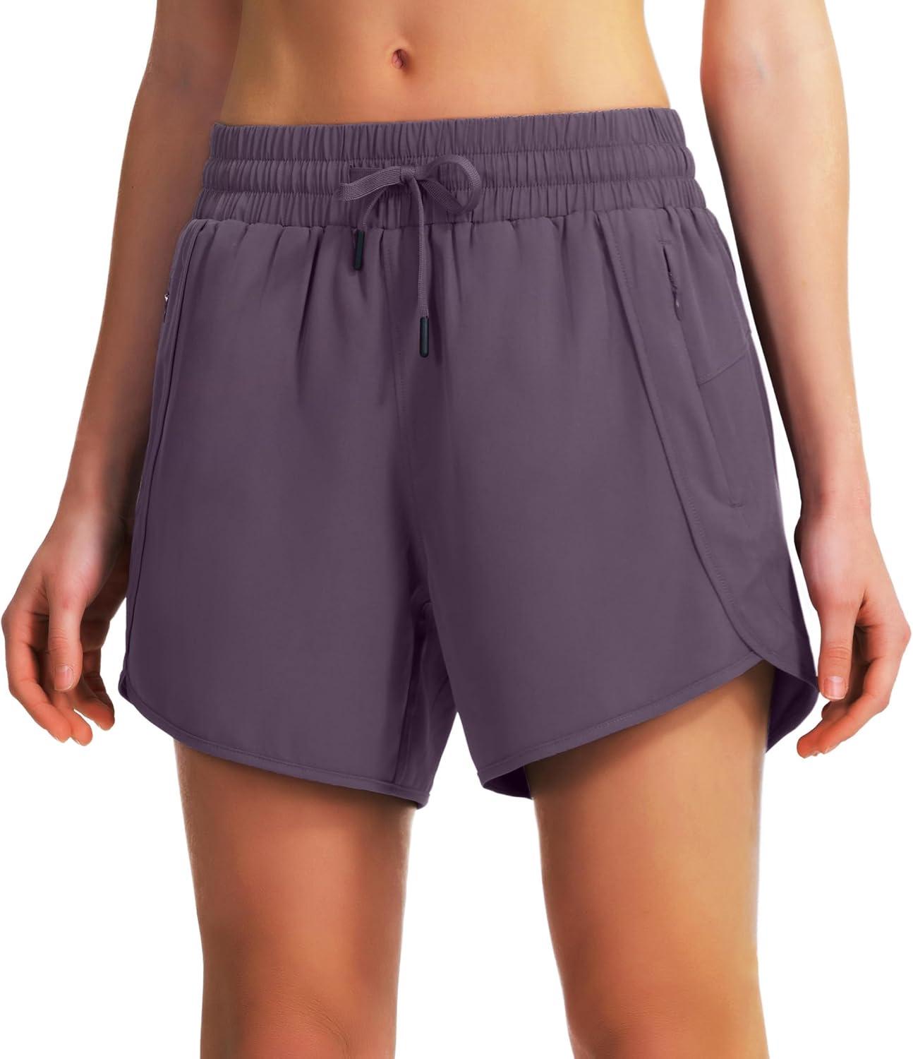 

5-Inch Women s Quick-Dry Running Shorts with Zipper Pocket XL