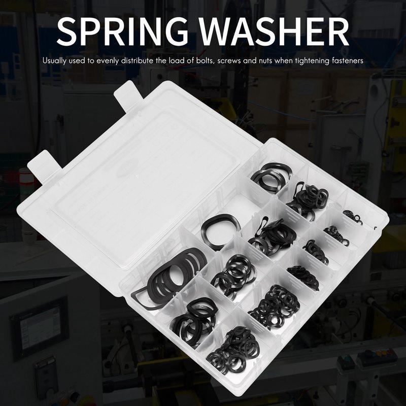ABYA 320Pcs Carbon Steel Compression Type Wavy Wave Crinkle Spring Three Wave Washers Assortment Kit