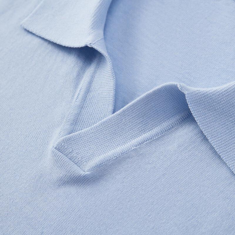 Judger Men's Silk Blend Seagull Collar Polo Shirt