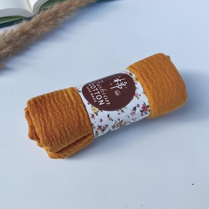 62-122 Colors Crinkle Cotton Underscarf Pleated Pompom Plain Hijab With Tassels Islamic Turban Warp