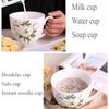 600ml Tasse aus Knochenporzellan mit großem Fassungsvermögen - Blumige Keramiktasse für Milch, Haferbrei, Frühstück, ofen-, mikrowellen- und spülmaschinengeeignet