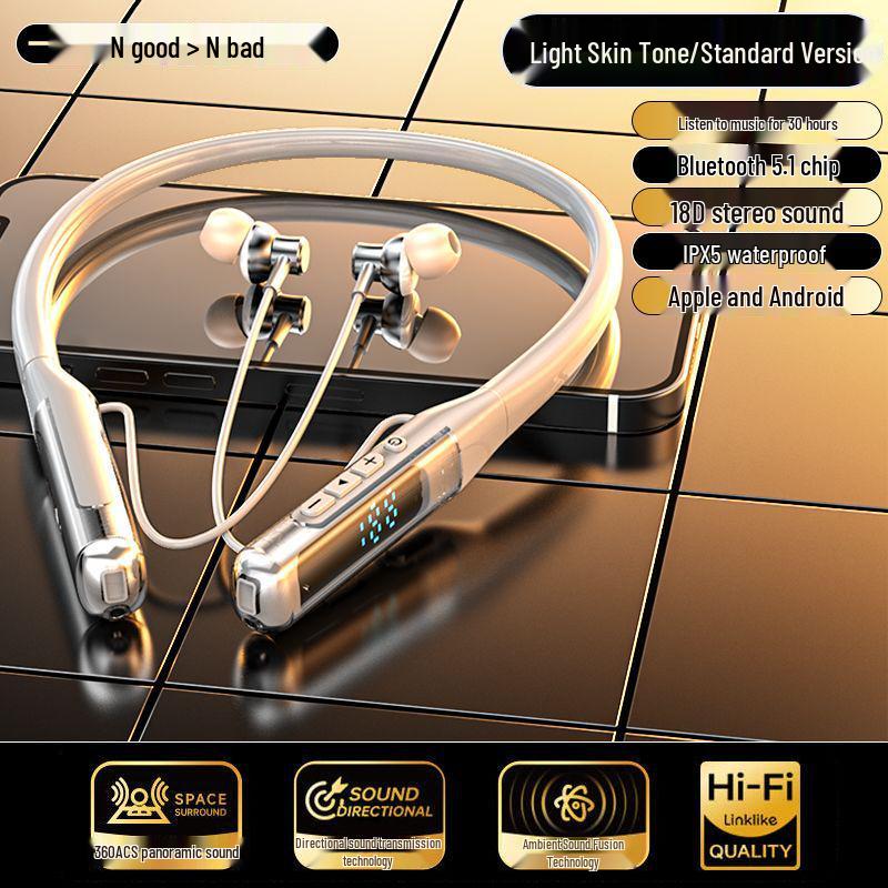 Universal Neckband Bluetooth Headphones with Long Battery for Sports: Compatible with Huawei, Vivo, Xiaomi, Oppo, and Apple.