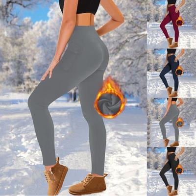 Damskie spodnie do ćwiczeń z wysokim stanem i podnoszeniem bioder Sports Plus Fleece Yoga Pants Long Pants