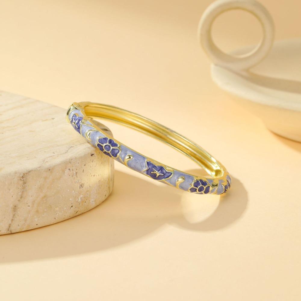 Exquisite Oil Drop Bracelet Zinc Zinc Zinc Alloy Chinese Style Bracelet Floral Bracelet Party Jewelry