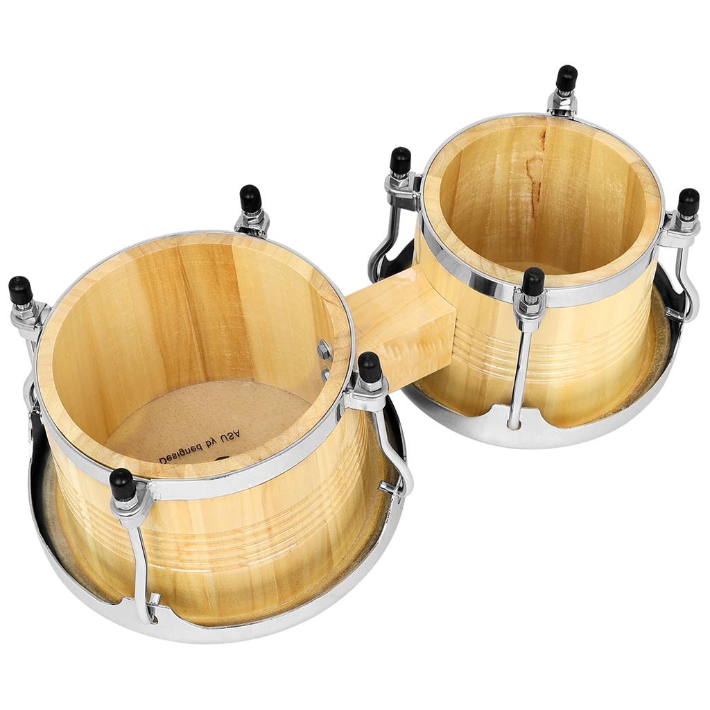 M MBAT 7+9 Inch Bongo Drum Oak+Aluminum Alloy+Buffalo Leather Water Buffalo Leather Drum Safe Suitable Performance With Parts