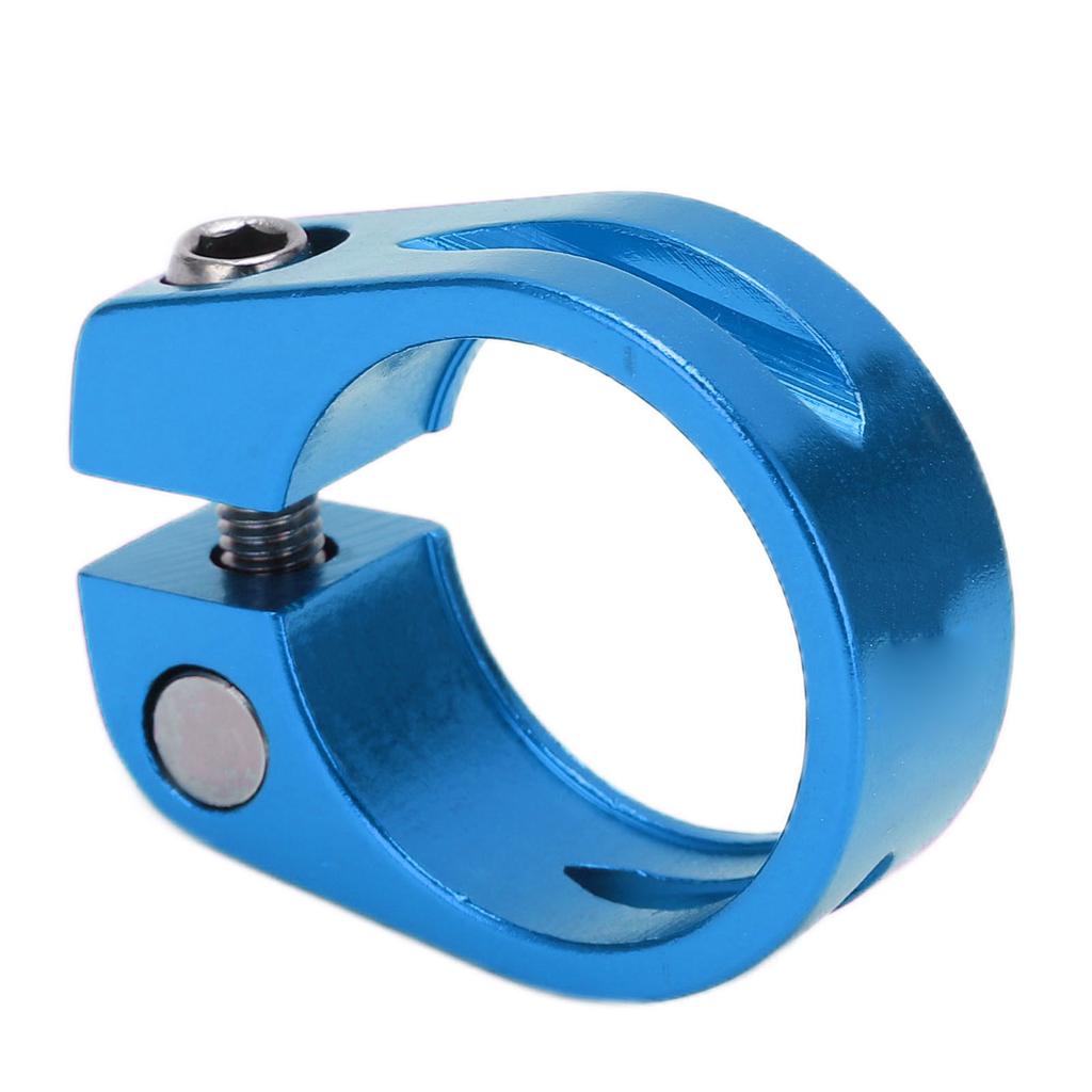 28.6mm Bike Seat Post Clamp Aluminum Alloy Locking Seat Tube Holder Clip for Mountain BicycleBlue