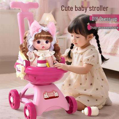 Elsa Prinzessin Puppenwagen & Verkleidungs-Spielset für Mädchen Alter 3-4