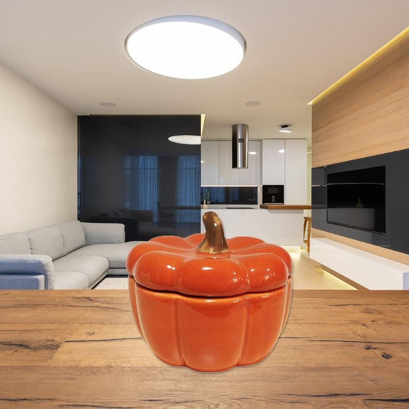 Pumpkin Candle Holder Cup with Lid for Home Bedroom Decoration Ceramics Cups