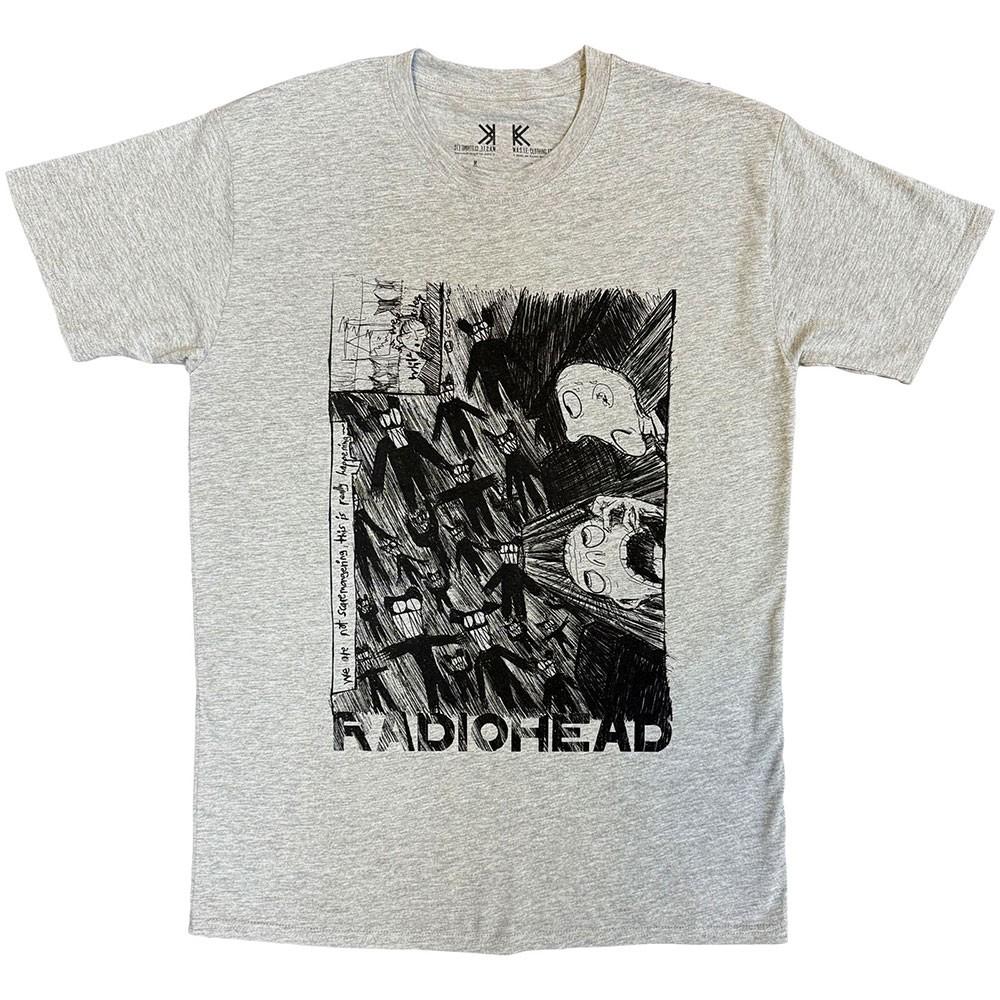 Radiohead T Shirt Scribble Band Logo New Official Mens Grey