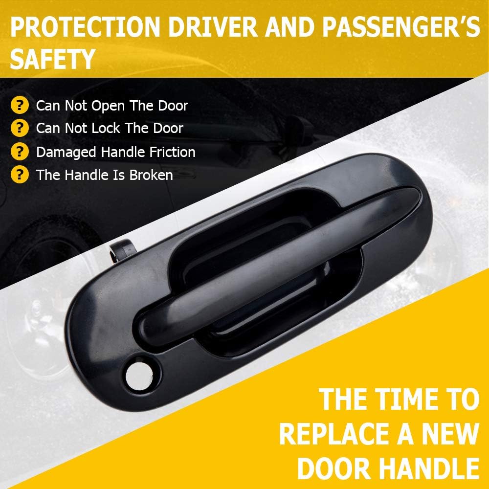 OCPTY Door Handle Exterior Front Passenger Right Side Replacement fit 1997-2001 for Honda for CR-V Outside Door Handle Black