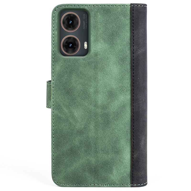 For Motorola Moto G85 5G/S50 Neo 5G Phone Case Leather Flip Folio Wallet Cover Splicing Color