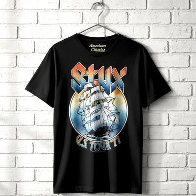 Styx USA American Tour 1977 Ship Mens T Shirt Mast Rock Band Album Concert Merch