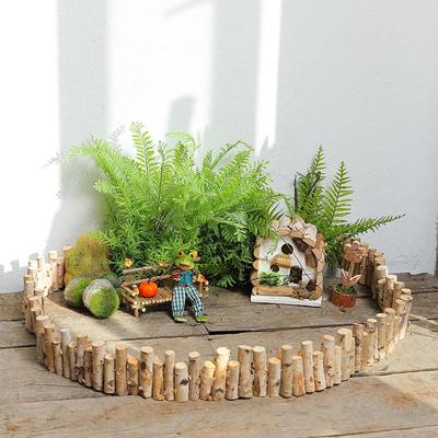 Envious Birch Wood Picket Fence Ornament - Kindergarten Forest Style for Outdoor Garden Decoration